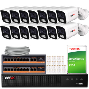 Zestaw do monitoringu KEEYO 14x LV-V-IP8M25TF-E, 4K, IR25m
