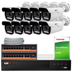 Zestaw do monitoringu KEEYO 10x LV-V-IP8M5AF-DL 8Mpx, motozoom