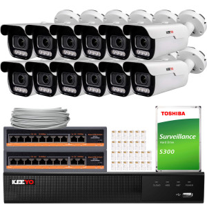 Zestaw do monitoringu KEEYO 12x LV-V-IP8M5AF-DL 8Mpx, motozoom