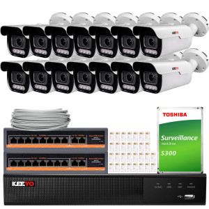 Zestaw do monitoringu KEEYO 14x LV-V-IP8M5AF-DL 8Mpx, motozoom