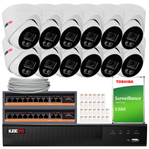 Zestaw do monitoringu KEEYO 12x LV-V-IP8M25DF-E 8Mpx, IR 25m