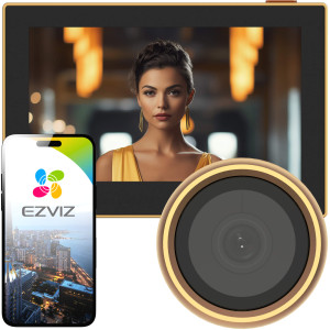 EZVIZ HP2 Gold Inteligentny wizjer z ekranem FHD, WiFi i obsługą aplikacji mobilnej