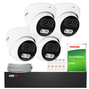 Zestaw do monitoringu KEEYO 4x LV-V-IP5M25DF-DL 5Mpx, hybrydowe doświetlenie IR/LED