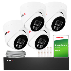 Zestaw do monitoringu KEEYO 4x LV-V-IP8M25DF-E 8Mpx, IR 25m