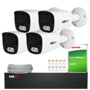 Zestaw do monitoringu KEEYO 4x LV-V-IP5M40TF-DL 5Mpx, hybrydowe doświetlenie IR/LED