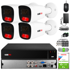 Zestaw do monitoringu KEEYO 4x LV-E-AL8M25TF-B 8Mpx, IR 25m