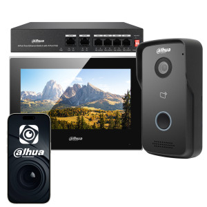Wideodomofon IP Dahua KTP03, Switch PoE, Aplikacja, Czytnik