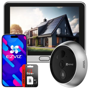 Wizjer elektroniczny do drzwi EZVIZ DP2C + karta 64GB