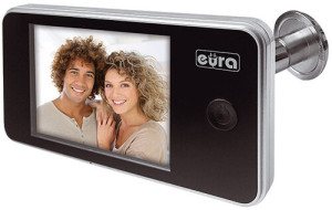 Wideowizjer do drzwi EURA VDP-01C1 ERIS SREBRNY 3,2'' LCD
