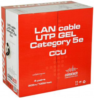 Kabel skrętka CONOTECH czarny żelowany kat.5e 305m
