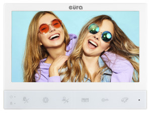 Monitor EURA VDA-02C5 - biały, LCD 7'', FHD, obsługa 2 wejść
