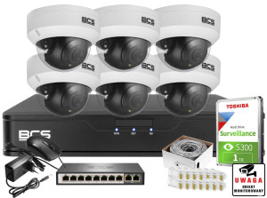 Monitoring firmy sklepu domu H.265+ BCS Point 6x Kamera BCS-P-DIP15FSR3 1TB