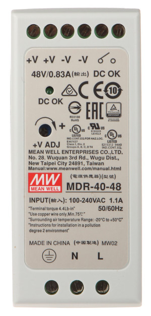 Zasilacz impulsowy MDR-40-48 MEAN WELL