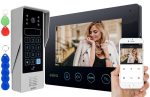 Wideodomofon EURA VDP-90A3 DELTA+ czarny 7'', full hd, WiFi ,2 wejścia, Szyfrator, Czytnik, TUYA