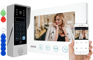 Wideodomofon EURA VDP-90A3 DELTA+ biały 7'', full hd, WiFi ,2 wejścia, Szyfrator, Czytnik, TUYA