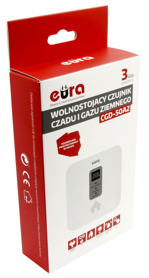 Czujnik czadu i gazu ziemnego 2w1 EURA CGD-50A2