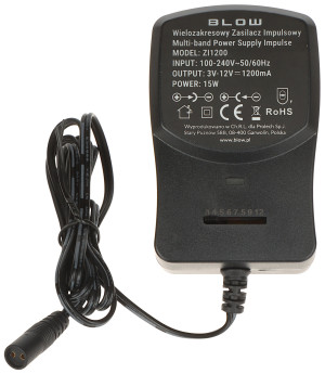 Zasilacz impulsowy 3-12V/1.2A/BL