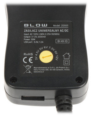 Zasilacz impulsowy 3-12V/2A/BL USB