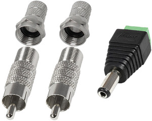 Komplet wtyków złączy do połaczenia mikrofonu z rejestratorem CINCH audio plug