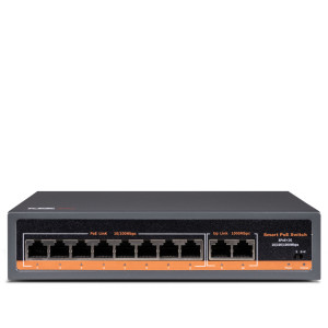 Switch PoE KEEYO LV-V-SP108G 8x PoE 2x Uplink
