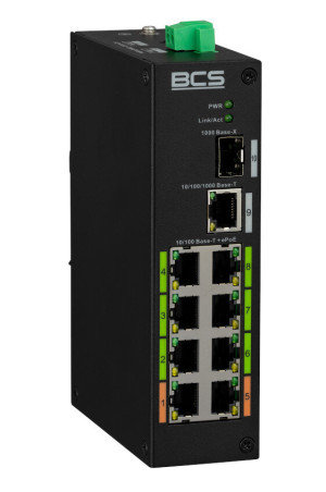 Switch POE BCS-L-SP08E01G-1SFP(2) 9 portowy