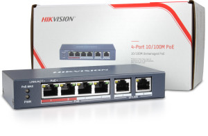 Switch POE DS-3E0106P-E/M 4-portowy Hikvision