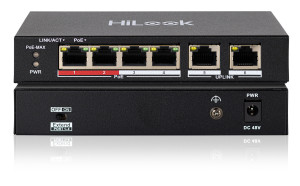 Switch SW-06-POE, 4+2 10/100Mbps, 35W HiLook by Hikvision