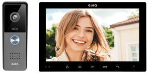 Wideodomofon ''EURA'' VDP-85A3, czarny, LCD 10'', WiFi, 2 wejścia, Tuya