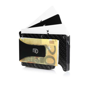 Męski metalowy portfel z aluminium z RFID na karty i banknoty slim elegancki na wizytówki carbon | Case Wallet
