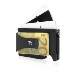 Męski metalowy portfel z aluminium z RFID na karty i banknoty slim elegancki na wizytówki czarny | Case Wallet