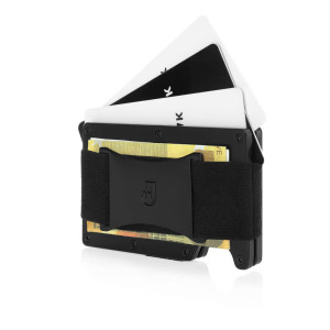 Męski metalowy portfel z aluminium z RFID na karty i banknoty slim elegancki na wizytówki czarny | Case Wallet