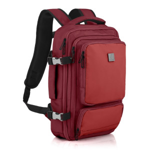 Kabinowy plecak podróżny do linii Ryan Air z USB na laptopa 14” cali wymiary 40x30x20 bordowy | Cabin Backpack