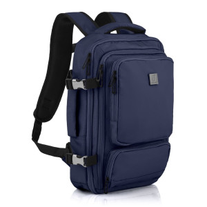 Kabinowy plecak podróżny do linii Ryan Air z USB na laptopa 14” cali wymiary 40x30x20 granatowy | Cabin Backpack