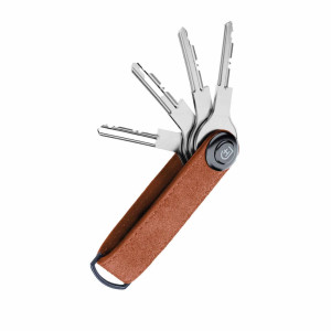 Organizer na klucze męski skórzany na 2-7 kluczy zamszowy jasnobrązowy | Key Organizer
