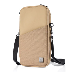 Etui na paszporty i dokumenty do samolotu praktyczny organizer
podróżny na paszporty, karty i inne akcesoria wodoodporny z RFID beżowo-szary | Travel Organizer