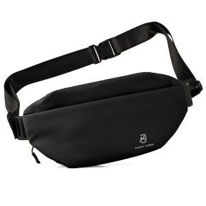 Wodoodporna nerka na ramię lub biodro z 3 komorami i miejscem na butelkę czarna rozmiar L | Crossbody Bag