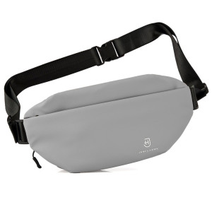 Wodoodporna nerka na ramię lub biodro z 3 komorami i miejscem na butelkę szara rozmiar L | Crossbody Bag