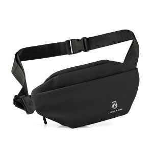Wodoodporna nerka na ramię lub biodro z 3 komorami i miejscem na butelkę czarna rozmiar S | Crossbody Bag