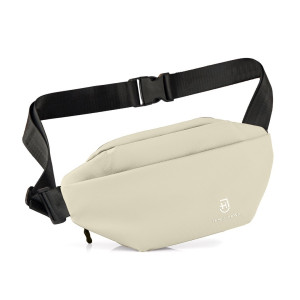 Wodoodporna nerka na ramię lub biodro z 3 komorami i miejscem na butelkę beżowa rozmiar S | Crossbody Bag