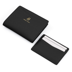 Skórzany portfel damski 2w1 z card holderem i ochroną RFID, miejsce na karty, bilon i gotówkę czarny | Ivy Wallet