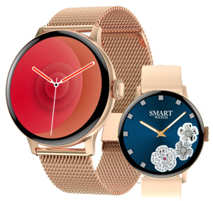 ZEGAREK DAMSKI SMARTWATCH DT2 PULSOMETR ROZMOWY 2 PASKI PL MENU