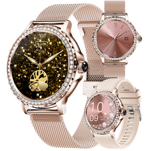 ZEGAREK DAMSKI SMARTWATCH SHINE CIŚNIENIE PULS ROZMOWY POL MENU