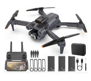 DRON P12 KAMERY STEROWANE Z PILOTA UNIKANIE PRZESZKÓD WIFI 3xAKUM