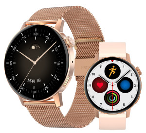 ZEGAREK DAMSKI SMARTWATCH DT3 MINI CIŚNIENIOMIERZ PULSOMETR 2PASKI J.POLSKI