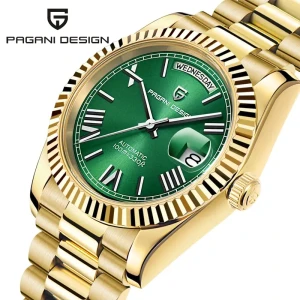 ZEGAREK PAGANI DESIGN PD-1752 GOLD AUTOMATIC ST16 10ATM SAPPHIRE GW24 + BOX