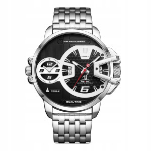 DUŻY Zegarek męski XXL WEiDE UV1702 2Czasy BRANSOLETA