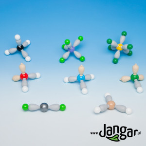 Kształty cząsteczek – 8 modeli – zestaw do modelownia związków koordynacyjnych