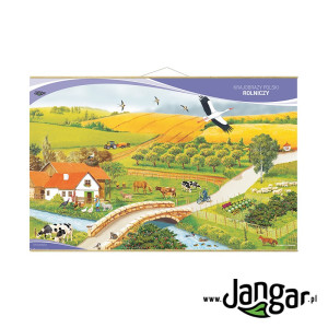 Plansza: krajobrazy polski – rolniczy, 130x90 cm, laminowana, z drążkami