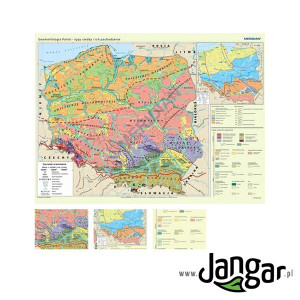 Mapa ścienna: geomorfologia polski - typy rzeźby i ich pochodzenie