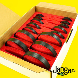 Komplet 15 szklanych lup z rączką w piance